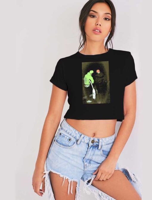 Jack Boys Black Travis Scott Photo Crop Top Shirt