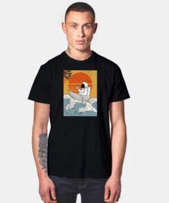 Japanese Great Wave Of Astronaut T Shirt