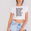 Jmenfou Quote Compilation Crop Top Shirt