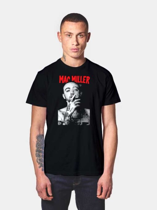 Mac Miller Smoking Picture T Shirt