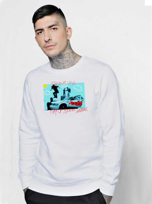 White Ray Of Sunset Travis Scott Sweatshirt