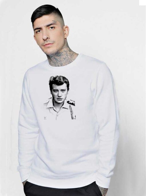 Young Johnny Hallyday Photo Vintage Sweatshirt