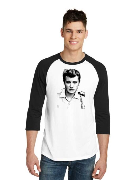 Young Johnny Hallyday Photo Vintage Raglan Tee