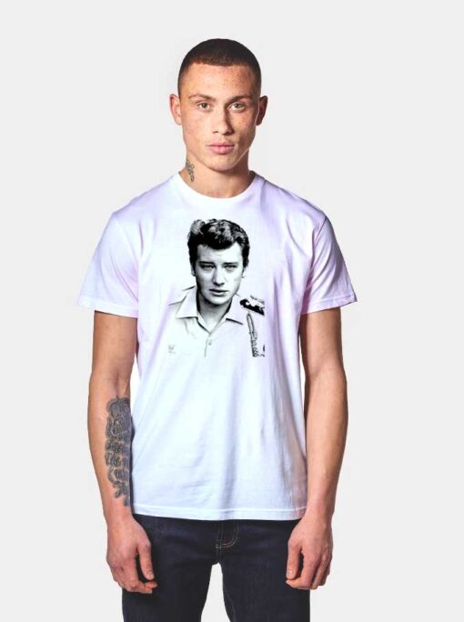 Young Johnny Hallyday Photo Vintage T Shirt