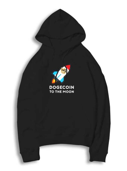 Dogecoin To The Moon Rocket Hoodie