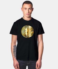 Golden Bitcoin Crypto Coin T Shirt