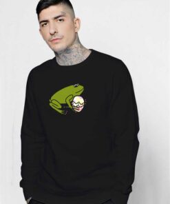 Green Frog Holding Easter Egg Sweatshirt