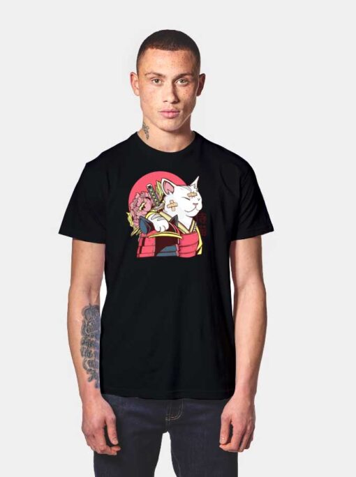 Japanese Cat Samurai Armor T Shirt