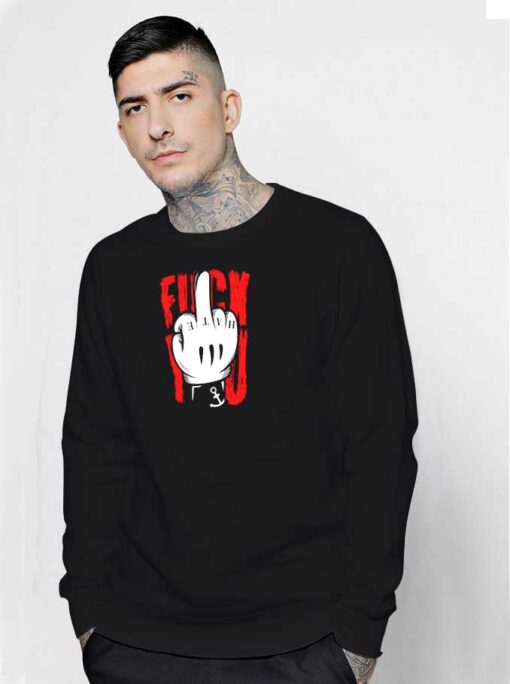 Mickey Mouse Hate Middle Finger Sweatshirt