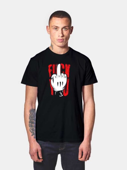 Mickey Mouse Hate Middle Finger T Shirt