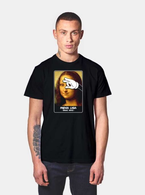 Mona Lisa Magic Hand Mickey Mouse T Shirt