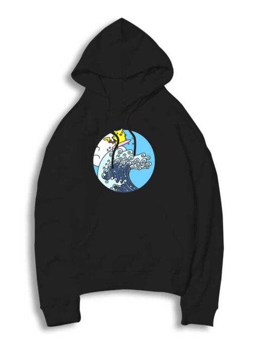 Pikachu Surfing Yellow Mouse Wave Hoodie