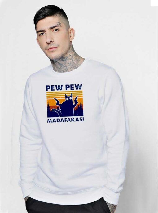 Cat Pew Pew Madafakas Vintage Sweatshirt