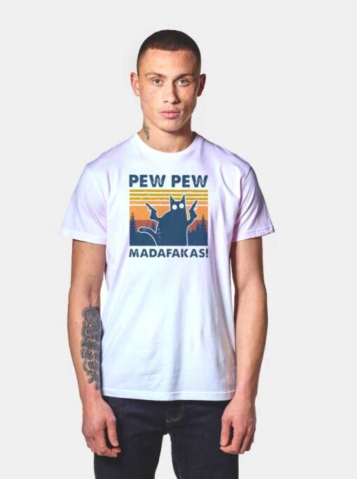 Cat Pew Pew Madafakas Vintage T Shirt