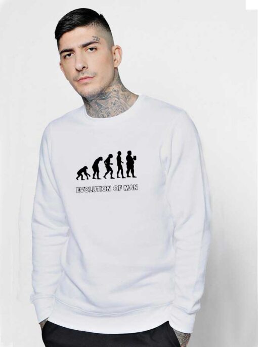 Evolution Of Man Beer Drinking Sweatshirt