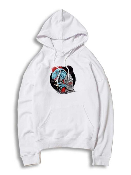 Dinosaur Punk Raptor Smoking Hoodie