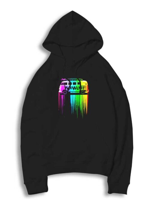 Hawaii Surfer Bus Paint Splatter Hoodie