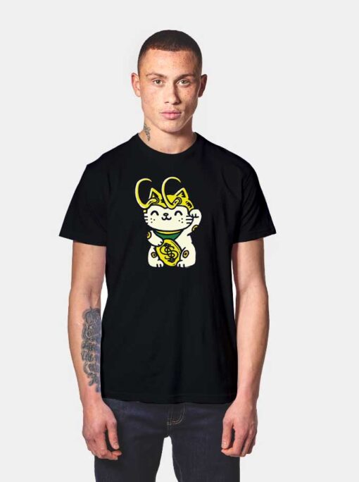 Lucky Loki Cat Statue T Shirt