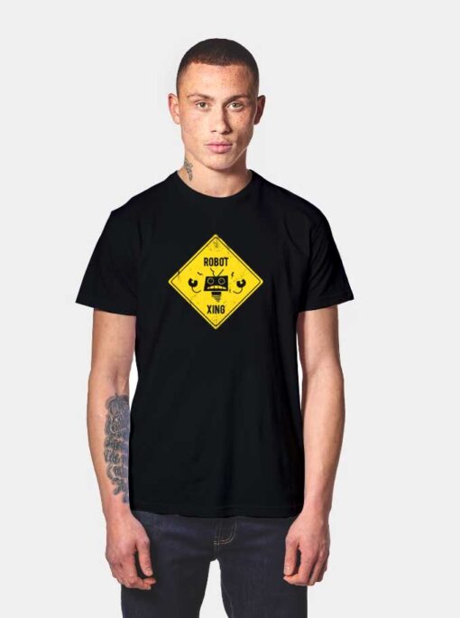 Robot Xing Crossing Logo T Shirt