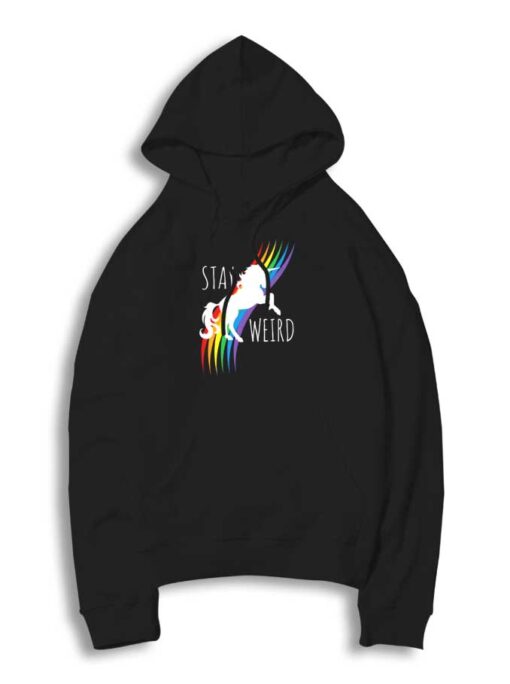 Stay Weird Rainbow Unicorn Jump Hoodie