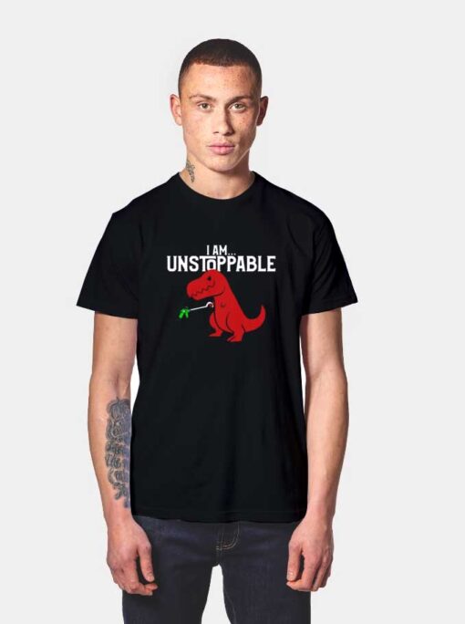 Unstoppable T-Rex Dinosaur Red T Shirt