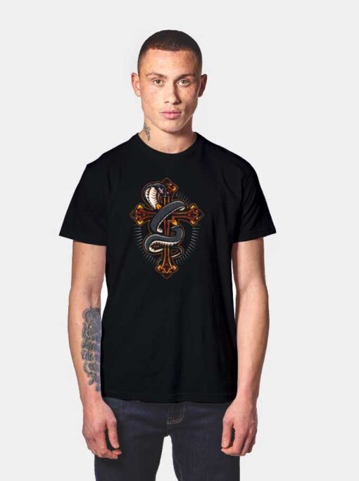 Cross with Snape Snake Harry Potter T Shirt