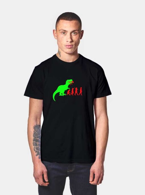 Evolution Dinosaur Eat Humans T Shirt