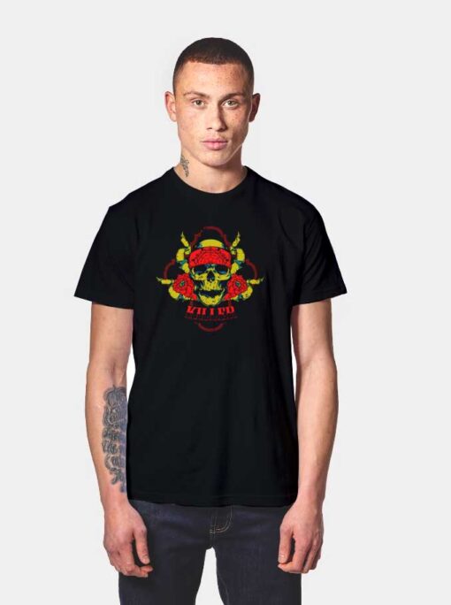 Killer Skull Red Flower T Shirt