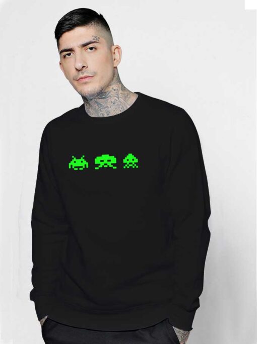 Alien Pixel Space Invader Sweatshirt