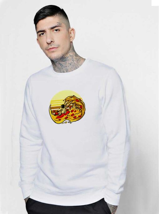 Astronaut Great Wave Of Pizza Sweatshirt