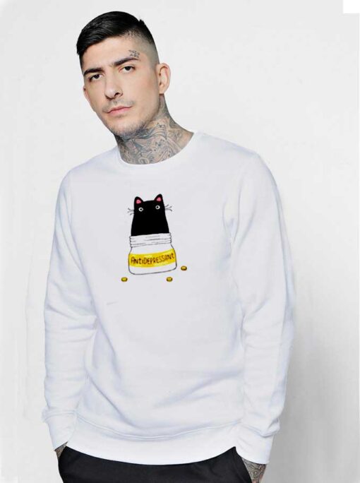 Cat Fur Anti Depressant Drugs Sweatshirt