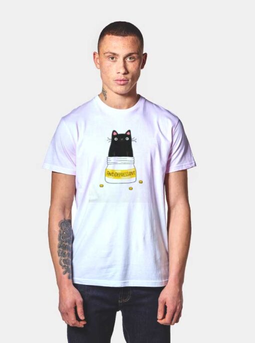 Cat Fur Anti Depressant Drugs T Shirt