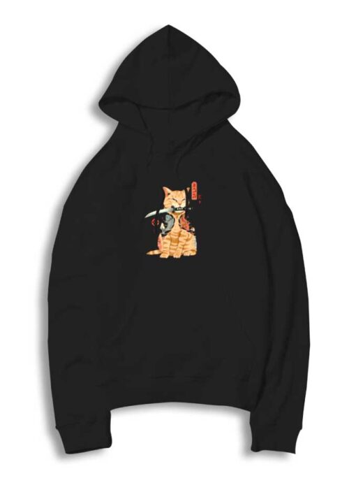 Catana Japanese Cat With Sword Hoodie