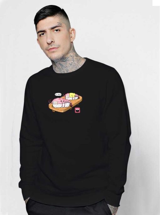 Fascist Sushi Shrimps Cartoon Sweatshirt