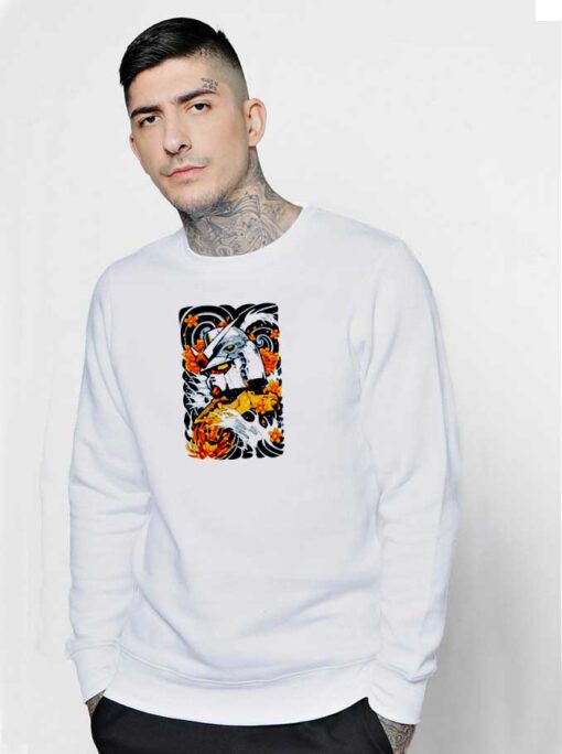 Orange Flower Gundam Ukiyo-e Sweatshirt