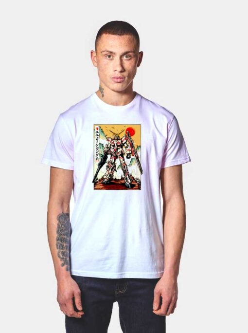 Unicorn Gundam Oriental Red Sunset T Shirt