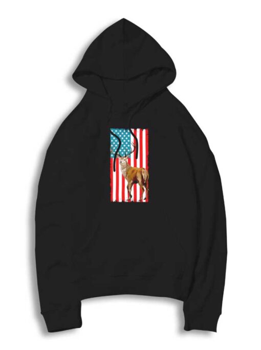 American Deer Hunter Flag Hoodie