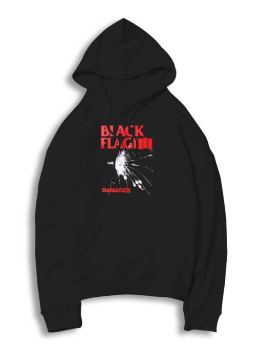 Black Flag Damaged Broken Glass Hoodie