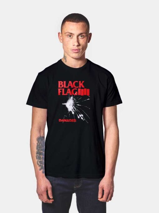 Black Flag Damaged Broken Glass T Shirt