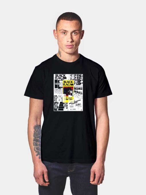 Black Flag Sticker T Shirt