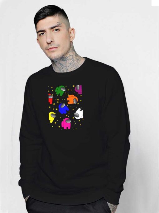 Colorful Among Us Sparkle Star Sweatshirt