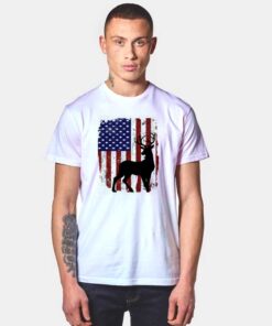 Deer Hunter Vintage America Flag T Shirt