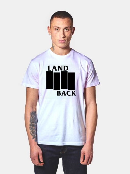 Land Back Black Flag T Shirt