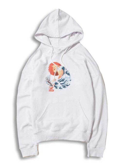 Spirit Animal Cat Kanagawa Wave Hoodie