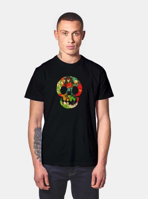 Spooky Skull Halloween Logo T Shirt