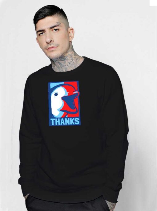 Thanks Dolphin Language Poster Sweatshirt