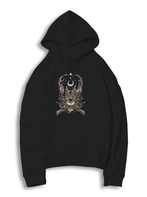 Vintage Deer Hunter Moonlight Hoodie