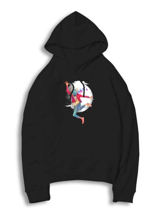 Bird Man Fly Through Blue Moon Hoodie