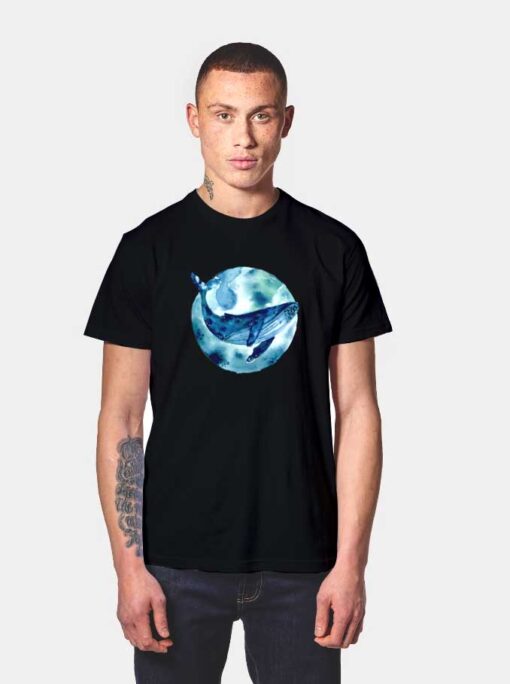 Blue Moon Whale Fly T Shirt