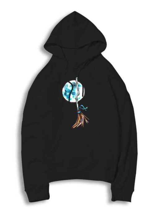 Blue Moon Witch's Broom Night Hoodie